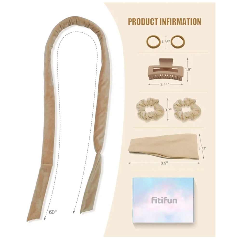 SEALED Fitifun Heatless Hair Curling Set